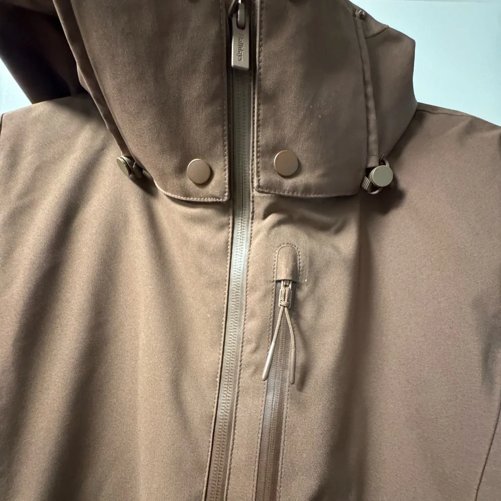 Halfdays Aston Brown Ski Jacket with Belted Waist - Size Small - Picture 2 of 5